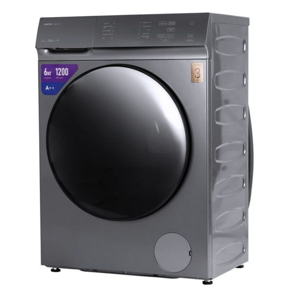 Стиральная машина Centek CT-1972 (серая) 7кг, 1200 об, 10 программ, A++, LED-Дисплей, автоматическая балансировка белья, гипоаллергенная стирка