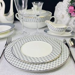 Lenardi 145-403 Набор из 6 тарелок 22см EARL GREY в под.уп.(х10)Костяной фарфор