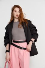 БАЗОВЫЙ РЕМЕНЬ С ОВАЛЬНОЙ ПРЯЖКОЙ BLACK