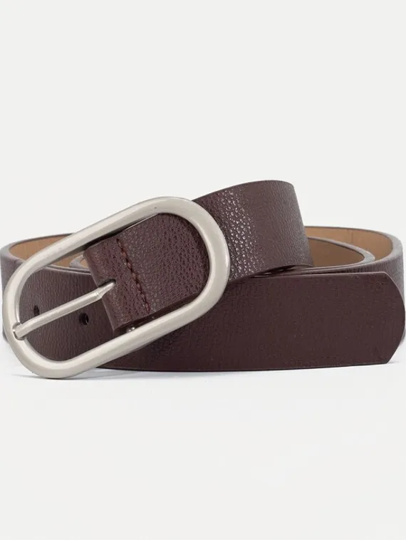 Ремень женский, ширина - 2,8 см, пряжка металл, цвет коричневый