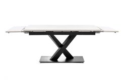 "Юпитер" стол интерьерный раздвижной обеденный из керамики, цвет белый глянцевый