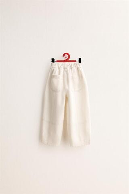 ZARA TIMELESS - БРЮКИ BAGGY В КЛЕТКУ ИЗ ТВИЛА, ЭКРЮ