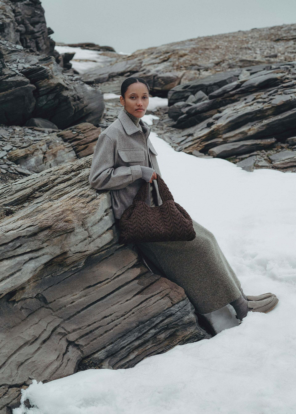 POLENE СУМКА NUMERO NEUF LARGE, КОРИЧНЕВЫЙ