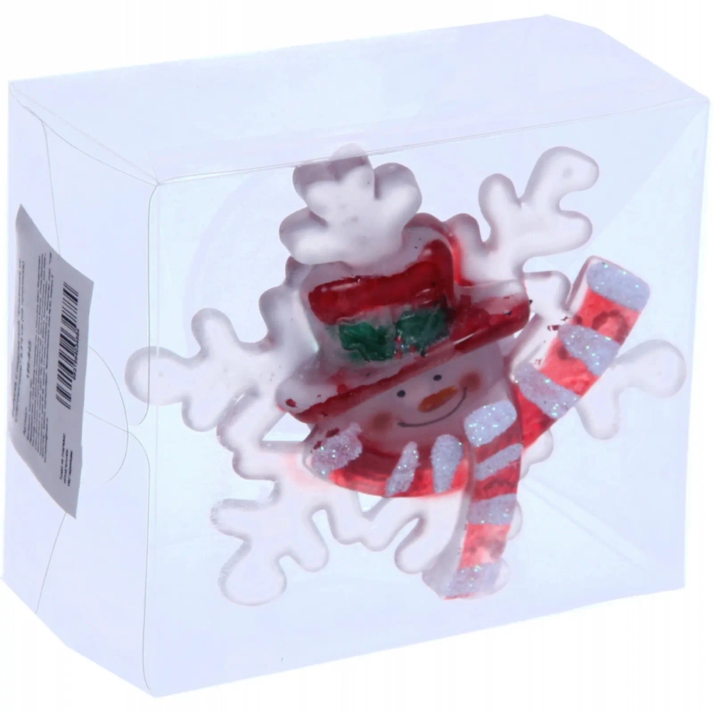 Фигурка с подсветкой «Снежинка со Снеговичком» 9,5*4 см (на присоске)