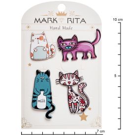 MR- 89 Н-р брошей с цанговым зажимом бабочка «Пушистики» Mark Rita