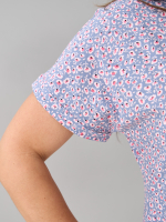 Платье П-032/серый-розовыемаргаритки