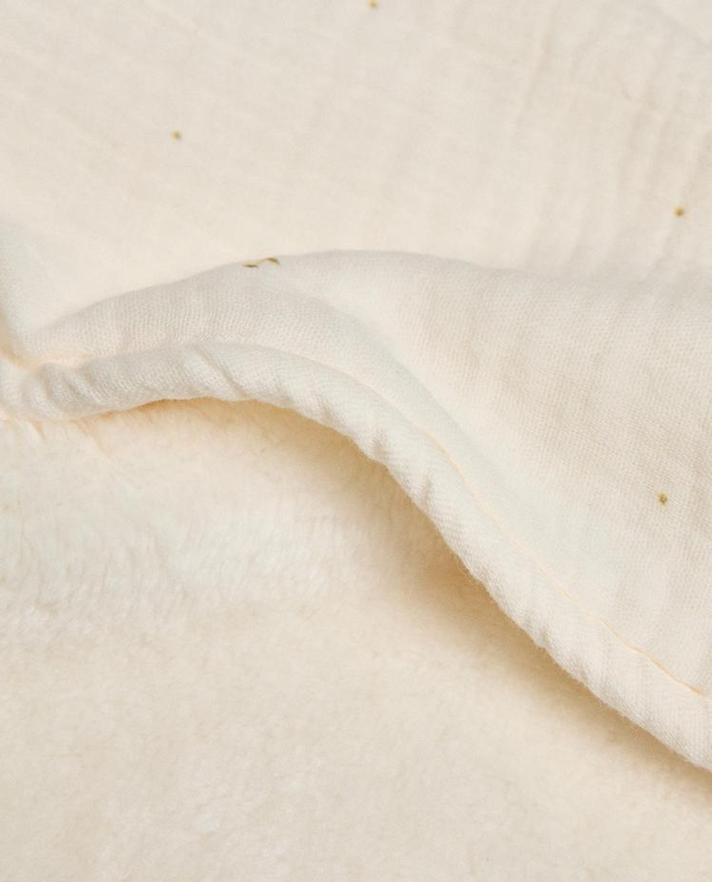 ZARA HOME ДЕТСКИЙ МУСЛИНОВЫЙ ПЛЕД С ПРИНТОМ, ЭКРЮ