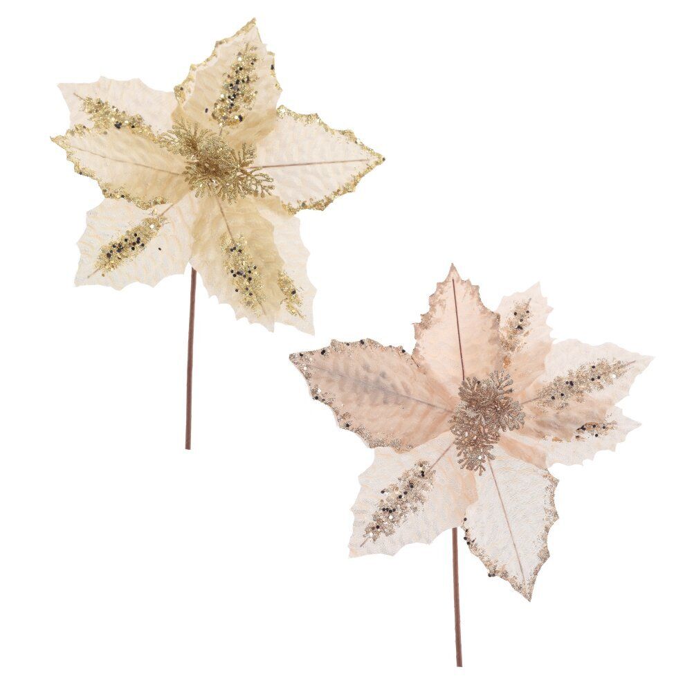 GAEM Цветок искусственный "Пуансеттия", L30 W30 H32 см, 2в.