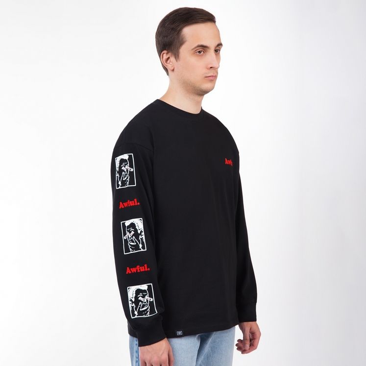 Лонгслив ГОРЕ УЖАС, черный