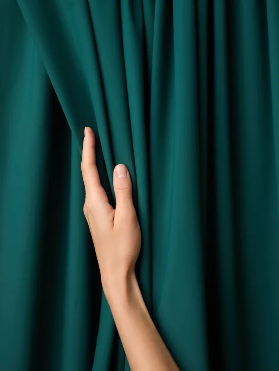 Микрофибра бельевая, эффект хлопка, Турция, зеленый (мерный лоскут)