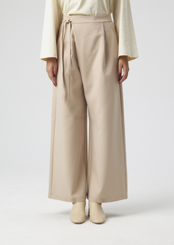 BUTTON-FRONT TROUSERS | XS | BEIGE