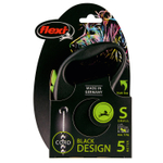 flexi рулетка Black Design S (до 12 кг) 5 м трос черный/зеленый
