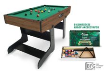 Бильярд BFG Compact Moby 4 (Аризона) (Пул, аризона/черный (ЛДСП), ЛДСП_16, Сукно Euro Pro 30 ш1.98м, Х/б сетка)