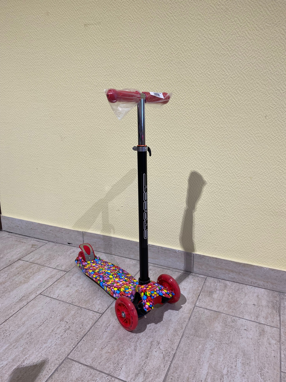 RR2-S/RR2-1/Самокат четырехколесный колеса: PU, светящ. d120 d76 мм., Руль: 66-87 см 60 кг, красный