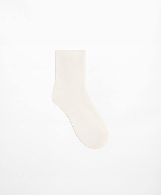 OYSHO Короткие носки из смесового хлопка в рубчик, белый