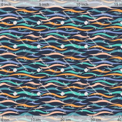 Морской - волны, море, якорь. Морская тема. Marine theme by YucArt 682 DPI