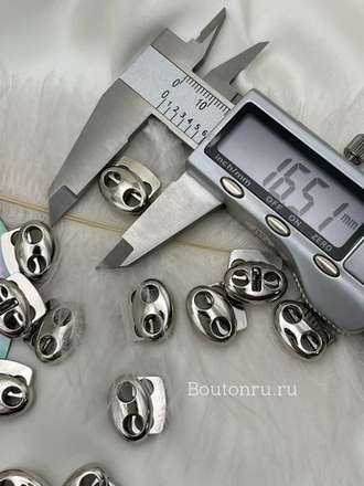 Фиксатор-стопор для шнура серебро