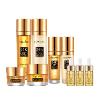 Bergamo Gold Skin Care Set 9pcs, Набор с золотом 150 мл+150 мл+50 мл+50 мл+3 шт*13 мл (до 08.09.27)