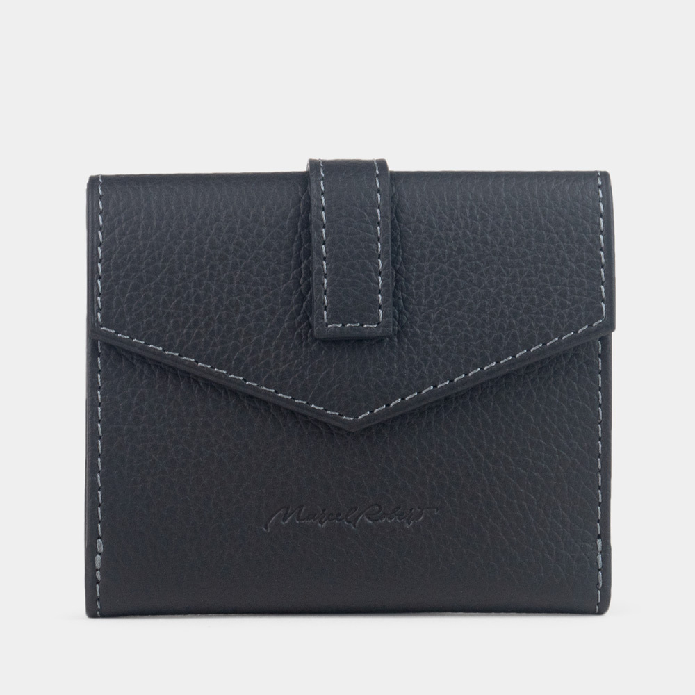 Кожаный кошелек, теленок черного цвета