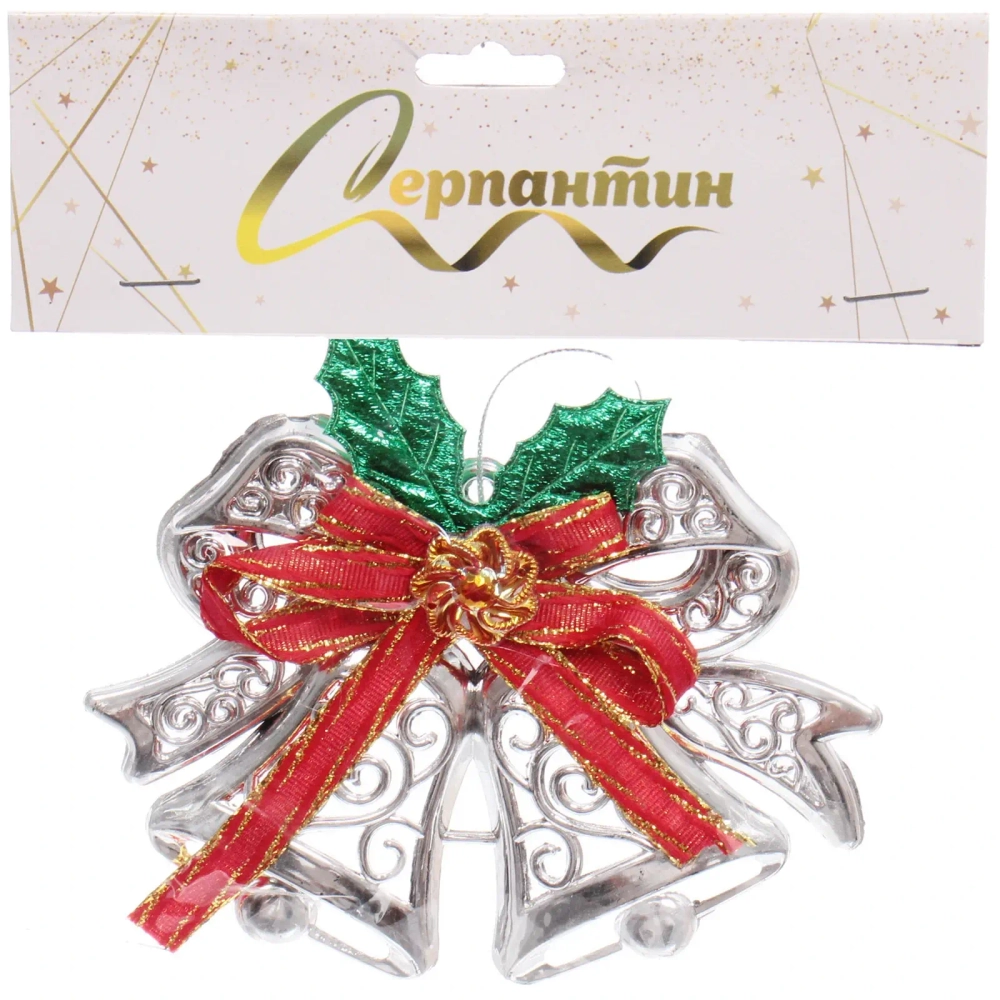 Подвеска «Зимние колокольчики» 13 см, серберо