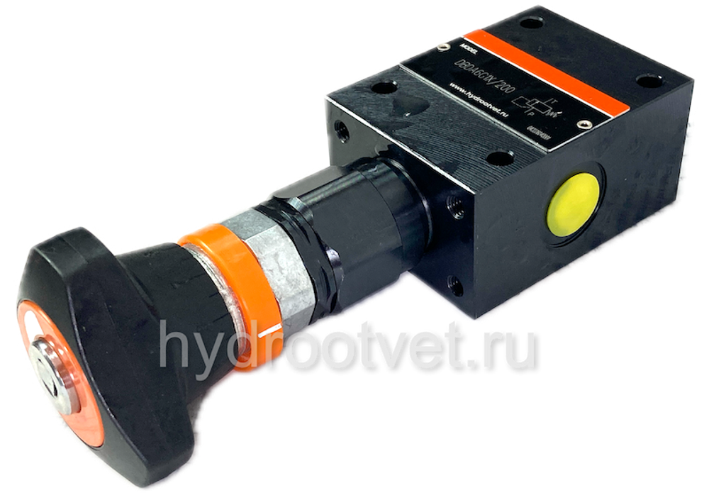 DBDA6G1X/200 - Предохранительный клапан прямого управления Ду6, давление регулировки до 200 бар, тип монтажа - резьбовой, элемент регулировки A = рукоятка с ключом