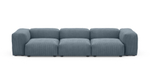 Диван Фиджи трехсекционный Cilium Indigo 315*116*62 см, Синий Вельвет Нераскладной Фиеста