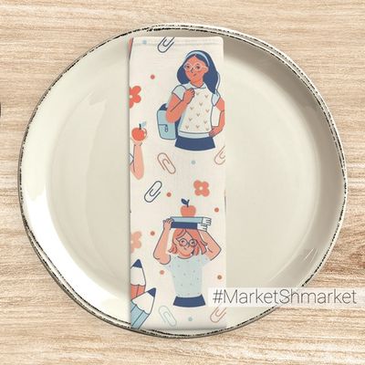 Набор салфеток сервировочных с принтом 