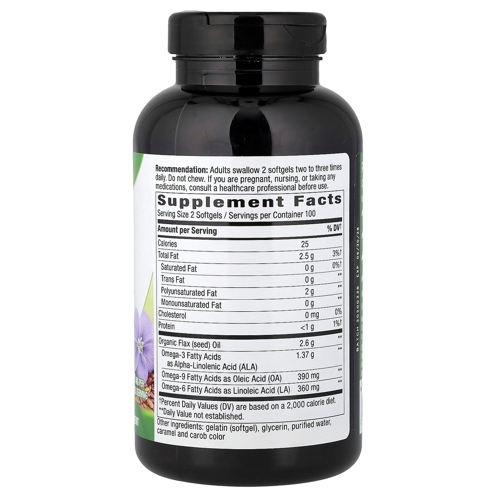 Nature's Way, льняное масло, 200 капсул