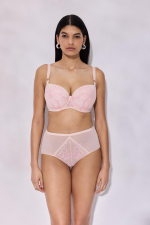 Телесный бюстгальтер Glossy Iris с цветочным кружевом (Размер: 75E) (Цвет: телесный)