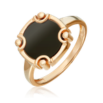 Кольцо из красного золота с ониксом
