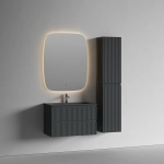 Тумба подвесная SANCOS Сноб Р (Snob R) 790х445х500, c двумя ящиками оснащенными доводчиками, темный антрацит матовый, арт.SNR80MDH