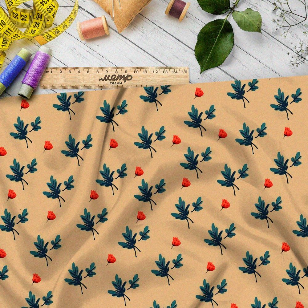 Ткань премиум флис мелкие розочки