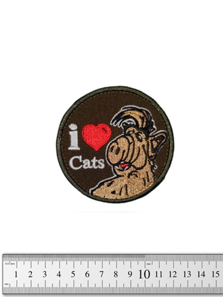 Шеврон Альф. I Love Cats вышивка