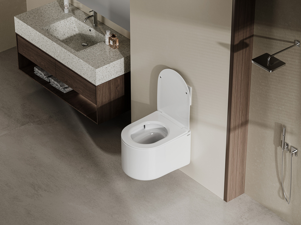 Унитаз ABBER Bequem AC1129 подвесной белый, безободковый, смыв торнадо