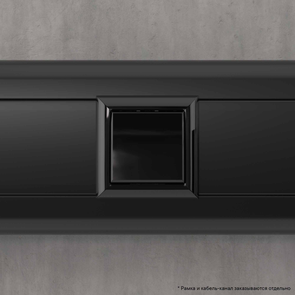 Кнопка одноклавишная модульная, "Avanti", "Черный квадрат", 2 модуля