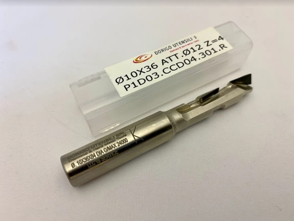 PCD фреза D.10x36 S.12х40 Z=4+1HM RH cutter