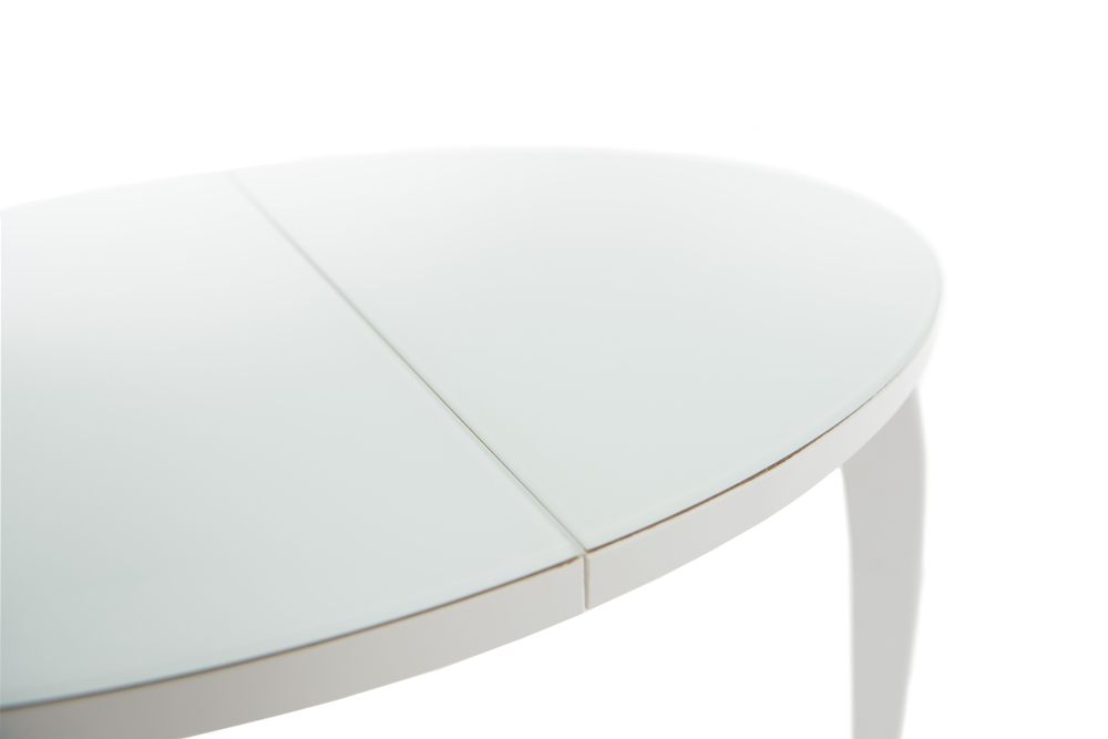 Стол Аврора Ривьера СВ D90, Стекло, Эмаль белая,  7