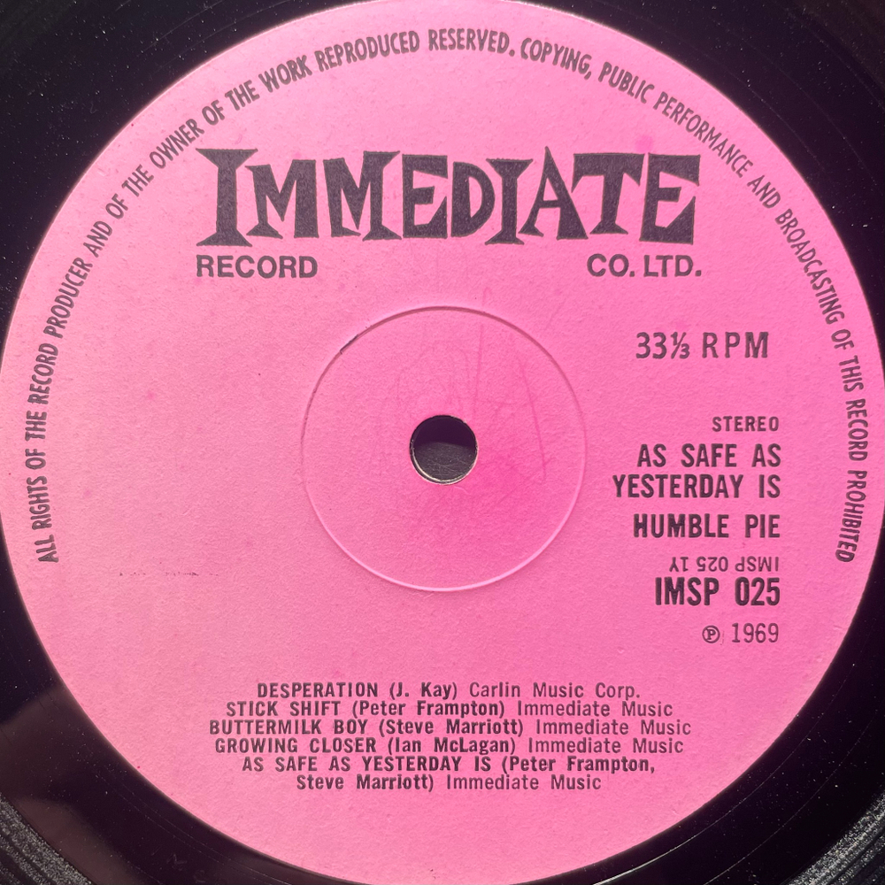 Humble Pie ‎– As Safe As Yesterday Is (Англия 1969г.)