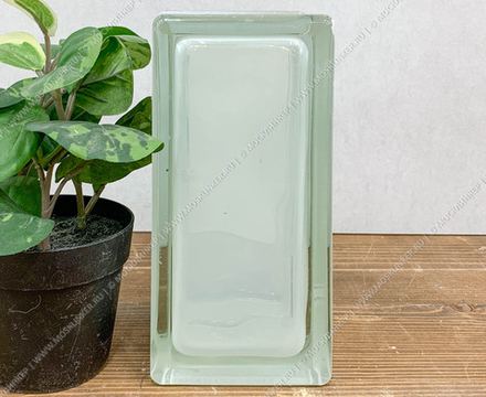 Стеклоблок Vitrablok Половинка Молочный Волна 19x9x8 - окрашенный внутри