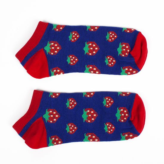 Носки ЗАПОРОЖЕЦ Клубника короткие женские (Синий (Синий/Красный)