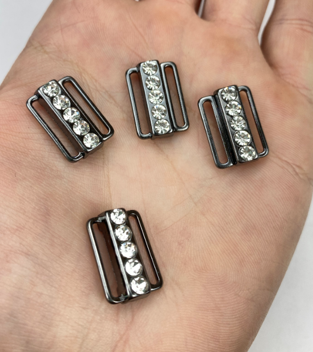 Застежка металл графит 15 мм