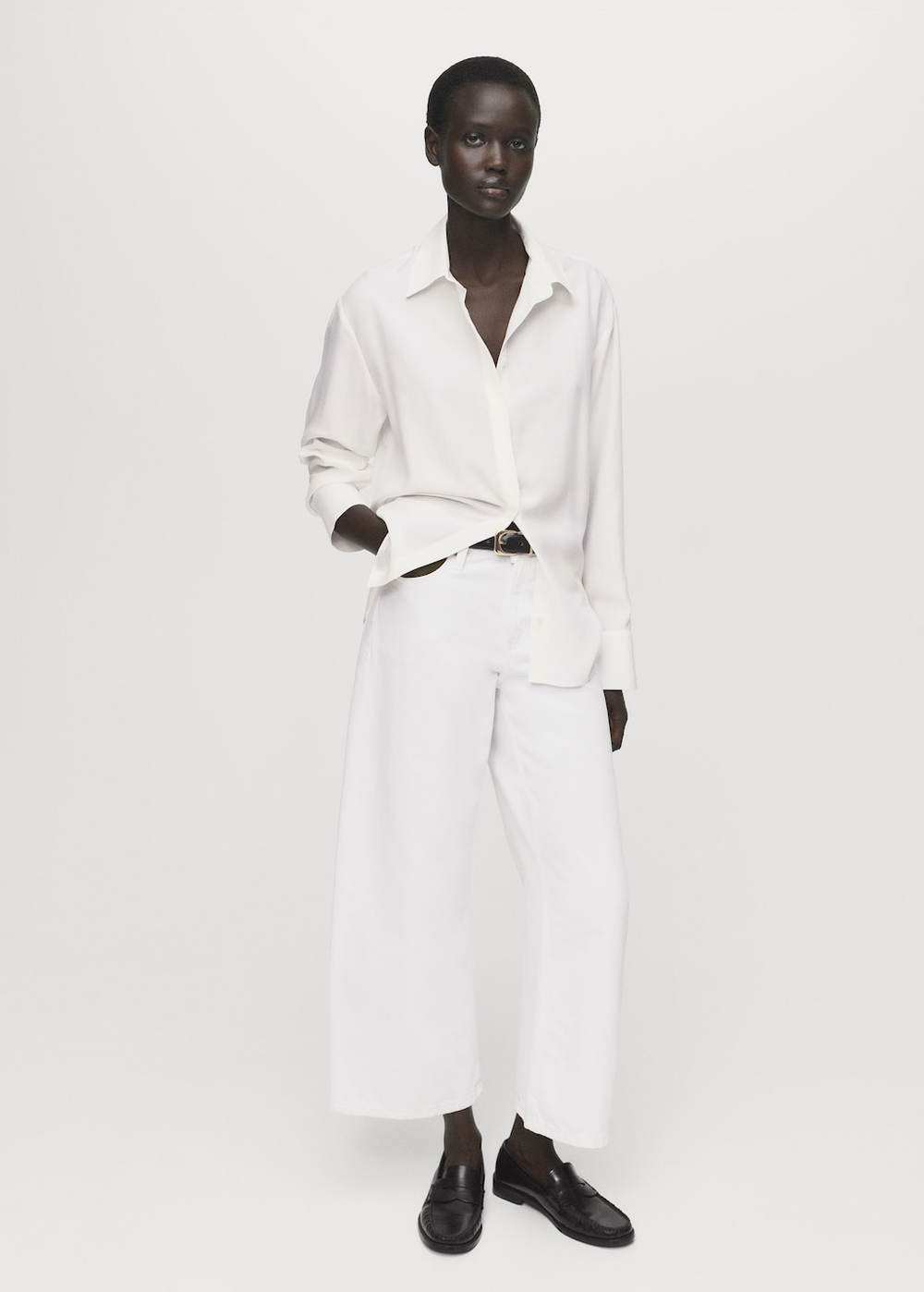 Рубашка из лиоцелла с потайными пуговицами