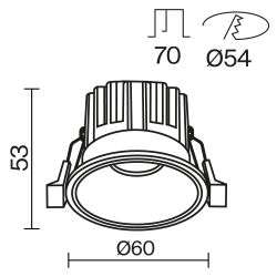 Светильник встраиваемый светодиодный Maytoni   DL058-7W2.7K-B