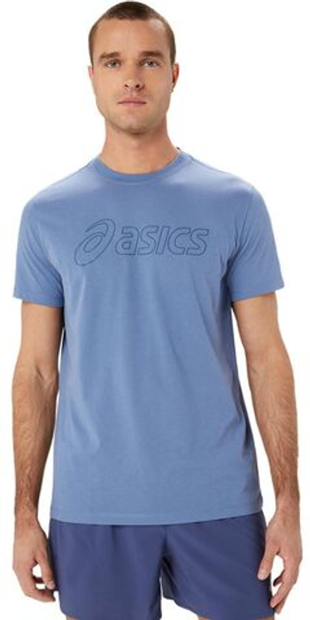 Мужская теннисная футболка Asics Logo Short Sleeve T-Shirt - denim blue/thunder blue