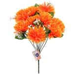 Искусственные цветы «Цветочная мелодия» Хризантемы 43см 10 цветков оранжевый неон