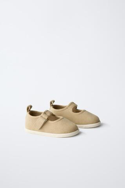 ZARA КОЖАНЫЕ БАЛЕТКИ BAREFOOT, ПЕСОЧНО-КОРИЧНЕВЫЙ