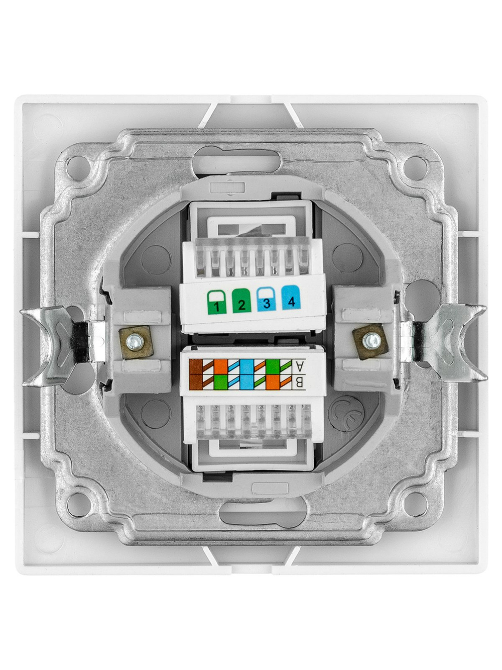 Розетка телефонная RJ11 + компьютерная RJ45 белая "Таймыр" TDM