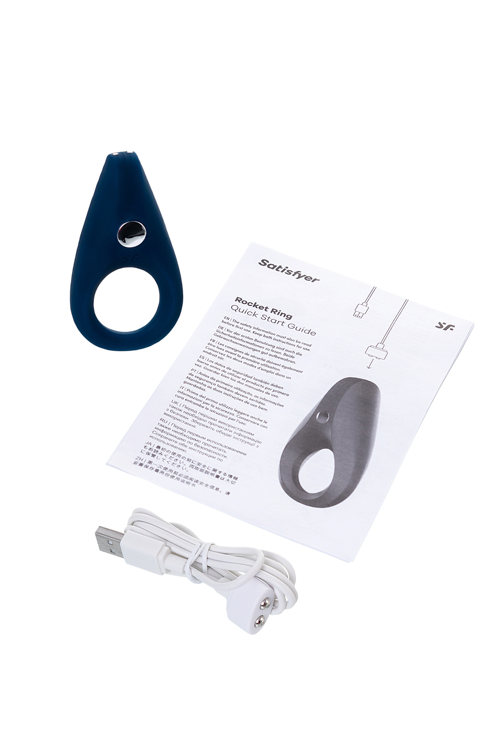 Эрекционное кольцо на пенис Satisfyer Rings синее 7,5 см
