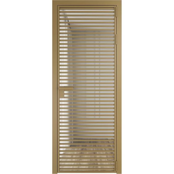 Алюминиевая дверь 12AG золото остеклённая