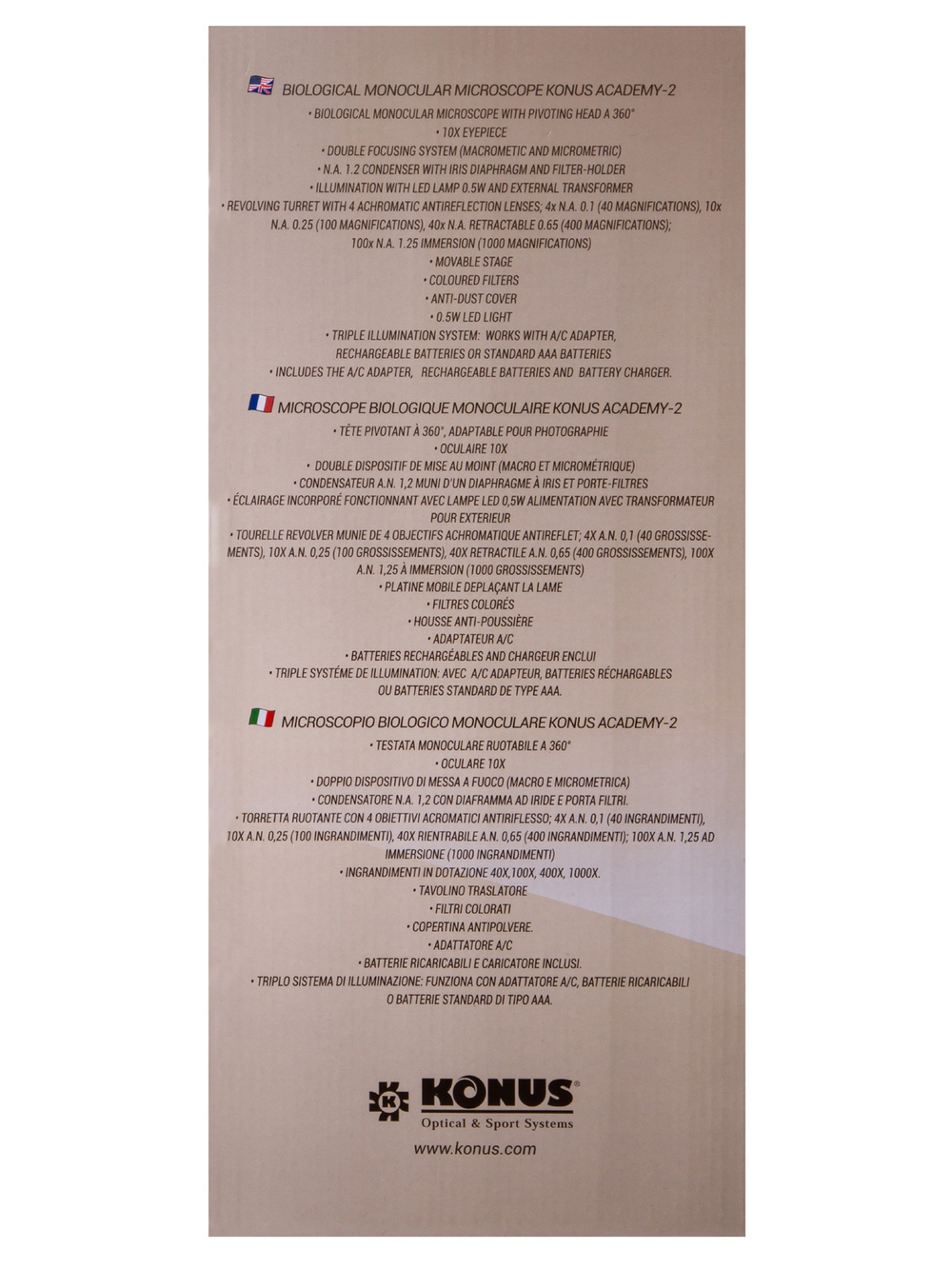 Микроскоп Konus Academy-2 1000x